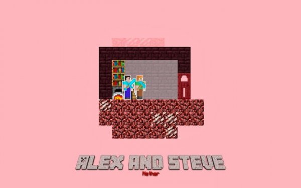 Alex and Steve Nether Adventure Online Puzzle Game