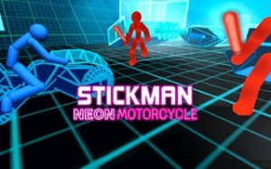 Neon Stickman Motorcycle Racing